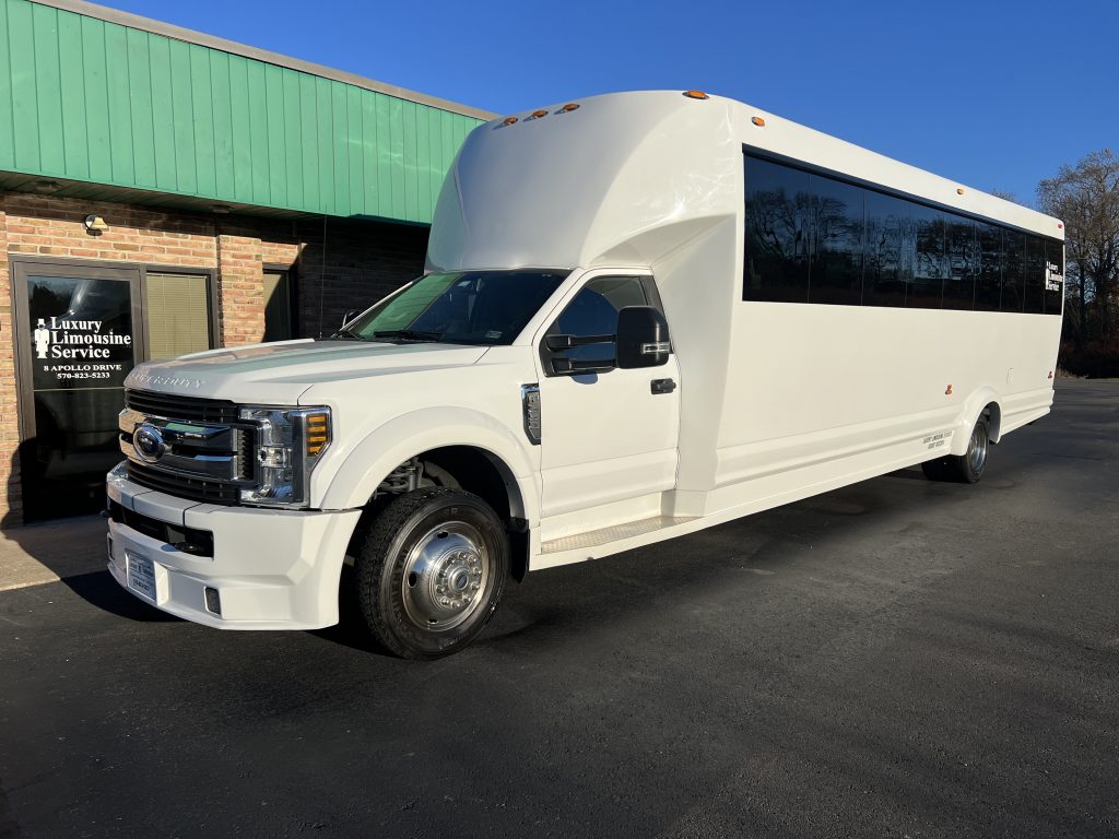 27-passenger limo bus exterior - Luxury Limousine Service