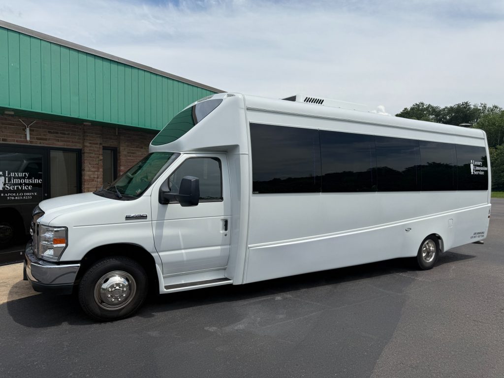 20-passenger limo bus exterior - Luxury Limousine Service